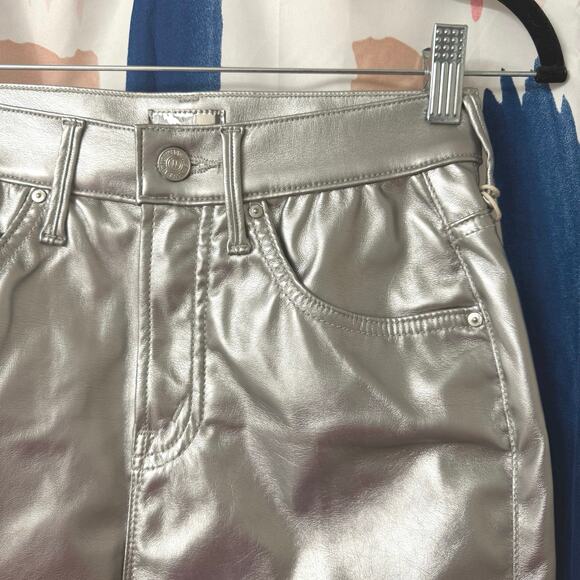 MOTHER The Vagabond Mini Skirt in Silver Dagger Size 25 - Picture 5 of 15